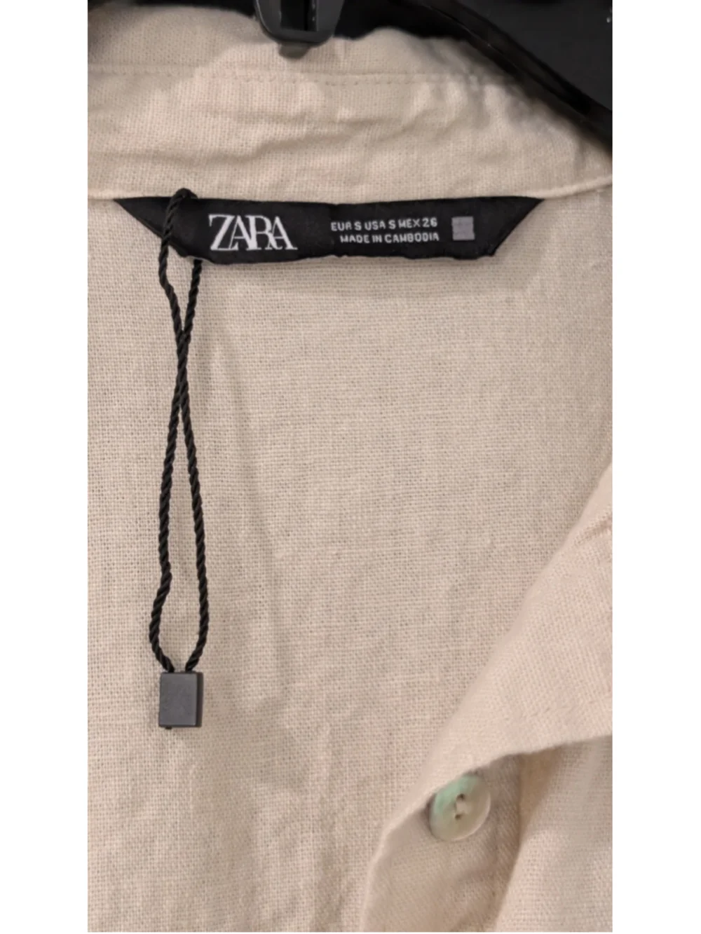 Zara Beige Linen Blend Utility Romper Belted Safari Style Women's Size Small